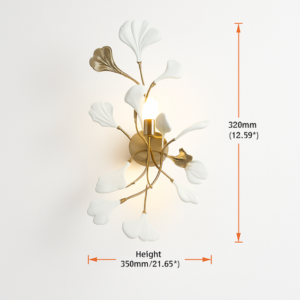 Lustre design Feuilles de céramique de luxe et Branches d'or