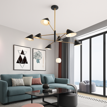 Lustre LED avec abat-jours triangulaires style loft — LZ4G7P9