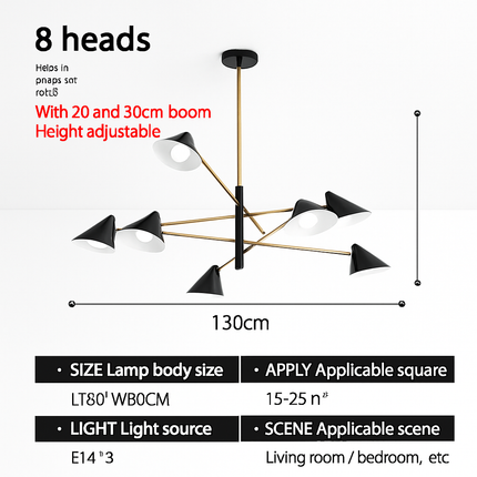 Lustre LED avec abat-jours triangulaires style loft — LZ4G7P9