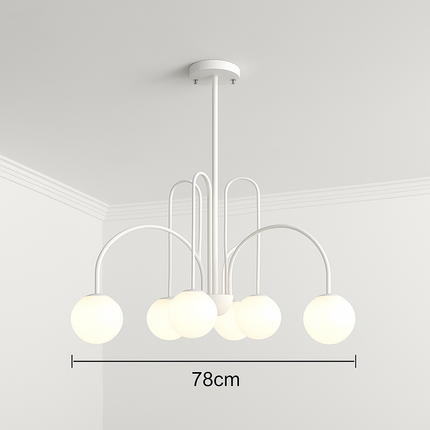 Lustre LED à branches dorées avec boules en verre — LZ4X9T1