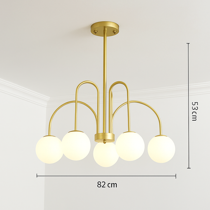 Lustre LED à branches dorées avec boules en verre — LZ4X9T1