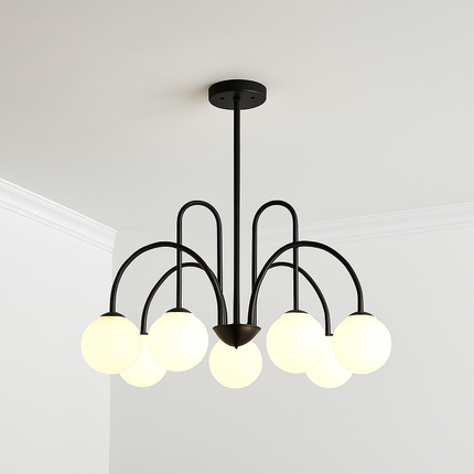 Lustre LED à branches dorées avec boules en verre — LZ4X9T1