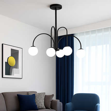 Lustre LED à branches dorées avec boules en verre — LZ4X9T1