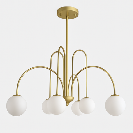 Lustre LED à branches dorées avec boules en verre — LZ4X9T1
