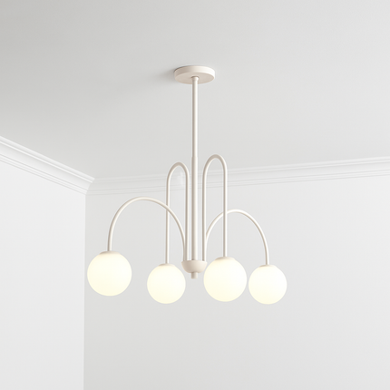 Lustre LED à branches dorées avec boules en verre — LZ4X9T1