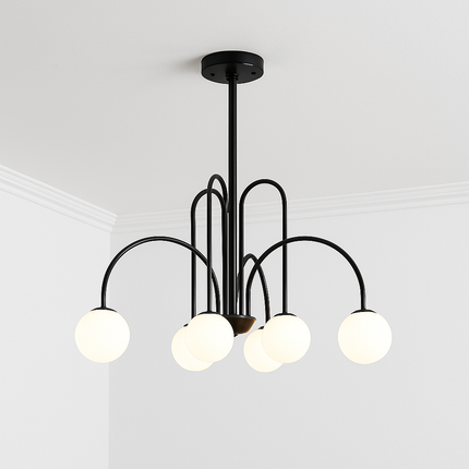 Lustre LED à branches dorées avec boules en verre — LZ4X9T1