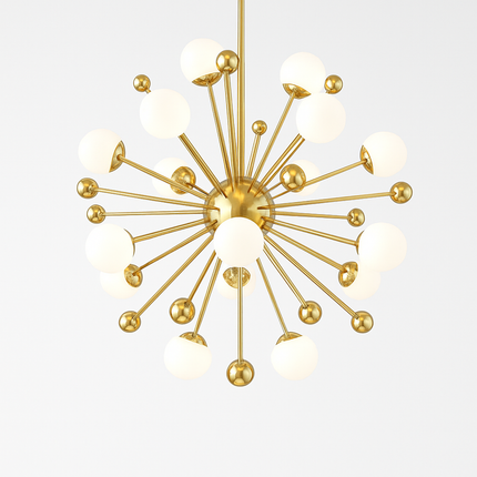 Lustre LED doré avec boules en verre design créatif — LZ4X9M2