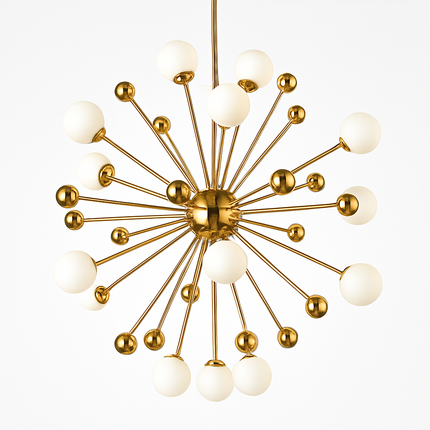 Lustre LED doré avec boules en verre design créatif — LZ4X9M2