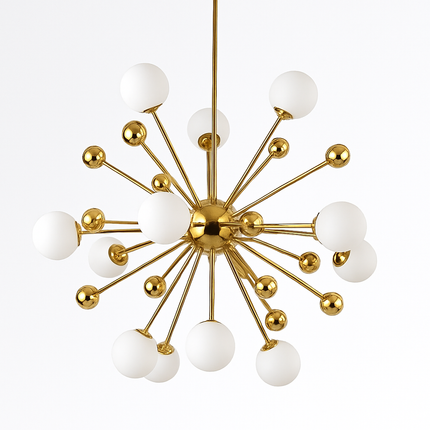 Lustre LED doré avec boules en verre design créatif — LZ4X9M2