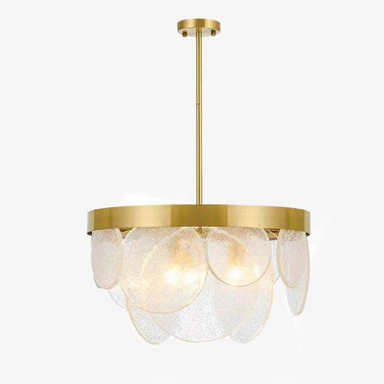 Lustre LED moderne doré avec cercle en verre blanc — LZ4P9XQ