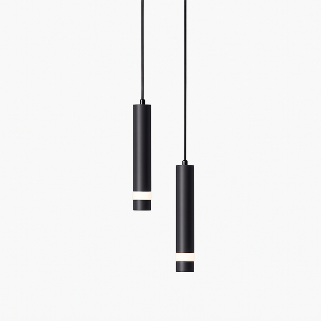 Lustre LED tube design doré ou noir Amias — LZ4X9T1