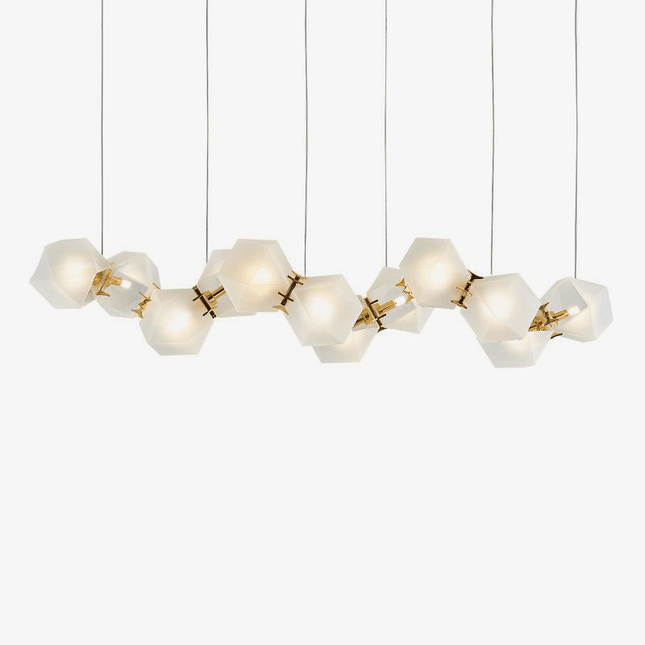 Lustre design moderne doré à LED Avize