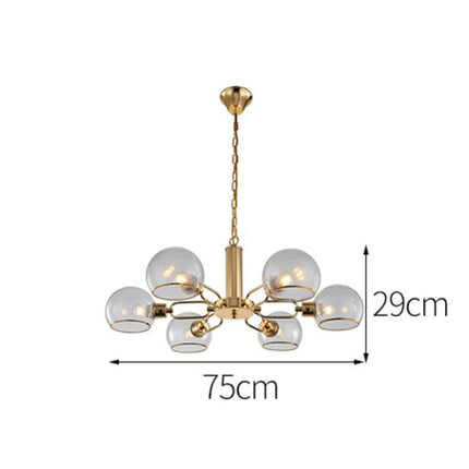 Lustre moderne doré avec boules en verre — LZ4P9XQ