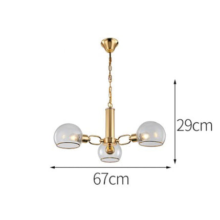 Lustre moderne doré avec boules en verre — LZ4P9XQ