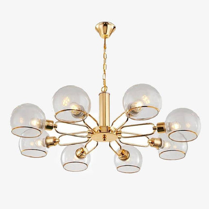 Lustre moderne doré avec boules en verre — LZ4P9XQ