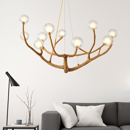 Lustre moderne en forme de branches d'arbre avec lampes LED multiples — LZ4T9X2