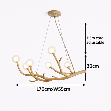 Lustre moderne en forme de branches d'arbre avec lampes LED multiples — LZ4T9X2