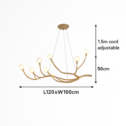 Lustre moderne en forme de branches d'arbre avec lampes LED multiples — LZ4T9X2