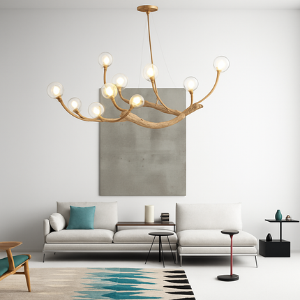 Lustre moderne en forme de branches d'arbre avec lampes LED multiples — LZ4T9X2