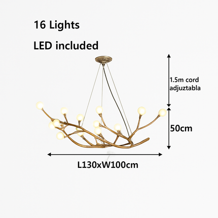 Lustre moderne en forme de branches d'arbre avec lampes LED multiples — LZ4T9X2