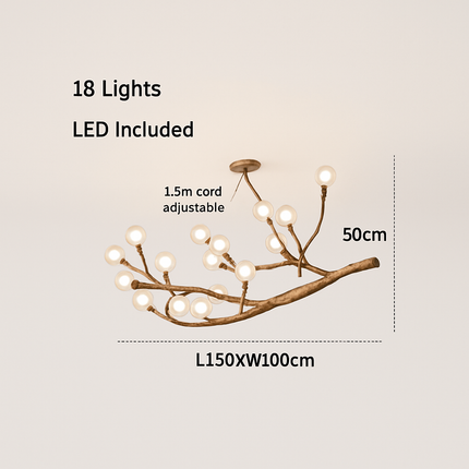 Lustre moderne en forme de branches d'arbre avec lampes LED multiples — LZ4T9X2