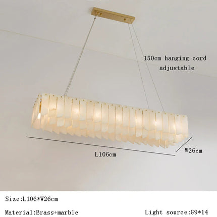 Lustre moderne en marbre naturel espagnol avec LED intégrée — LZ4X9P