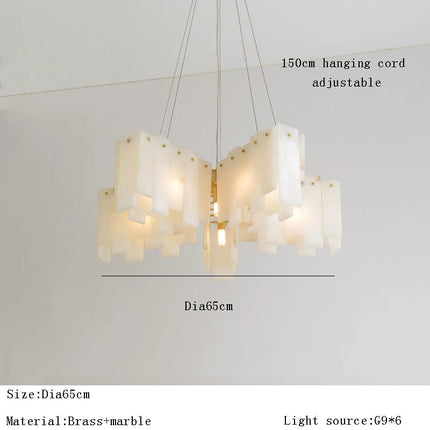Lustre moderne en marbre naturel espagnol avec LED intégrée — LZ4X9P