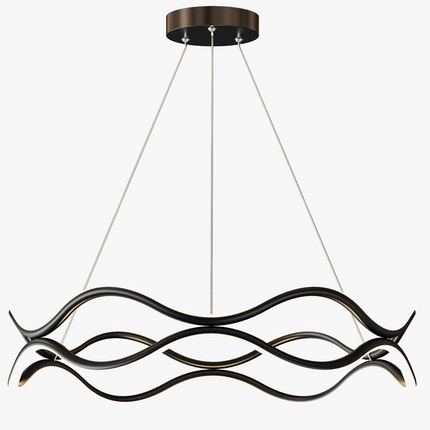 Lustre suspension nordique à lignes ondulées et éclairage principal — LZ4X9P