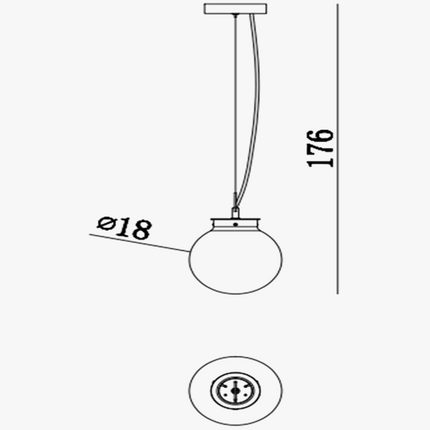 Lustre suspension postmoderne en verre et métal style nordique — LZ4X9P2