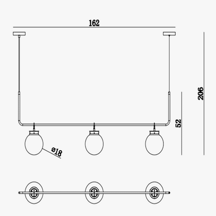 Lustre suspension postmoderne en verre et métal style nordique — LZ4X9P2