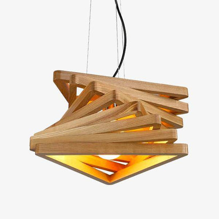 Lustre design triangles en bois Fruit