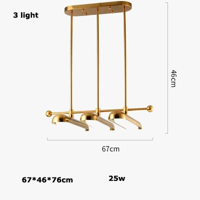 Lustre art déco doré en verre et fer pour éclairage élégant — LZ4X9T