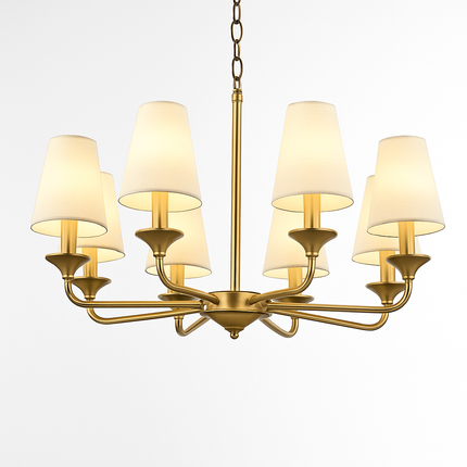 Lustre doré avec abat-jours Royal élégant — LZ4X9J