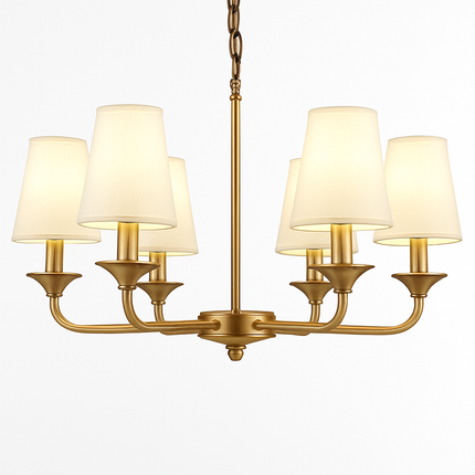 Lustre doré avec abat-jours Royal élégant — LZ4X9J
