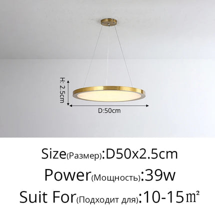 Lustre suspension doré style nordique pour salon et hôtel — LZ4D7X9