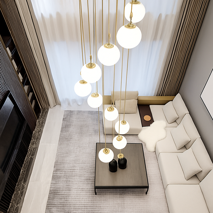 Lustre duplex moderne pour éclairage intérieur de luxe — LZ4QJ7