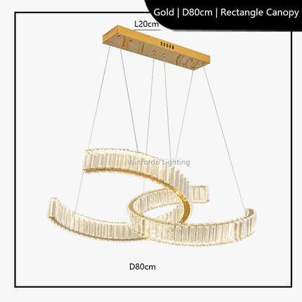 Lustre postmoderne en acier inoxydable et cristal — LZ4X9T1