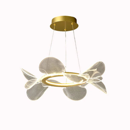 lustre en acrylique avec anneau doré à intensité variable  livraison directe