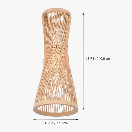 Lustre en bambou japonais à rotin tissé style chinois — LZ4X9P2