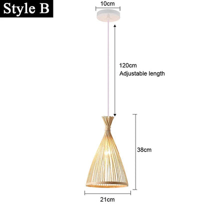Lustre en bambou japonais à rotin tissé style chinois — LZ4X9P2