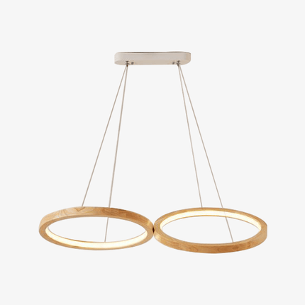 Lustre suspension en bois cercle avec LED Botimi — LZ4P9XQ