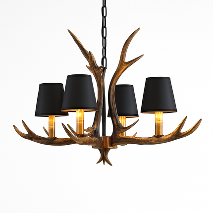 Lustre en bois esprit cerf pour intérieur rustique vintage — LZ4X9T