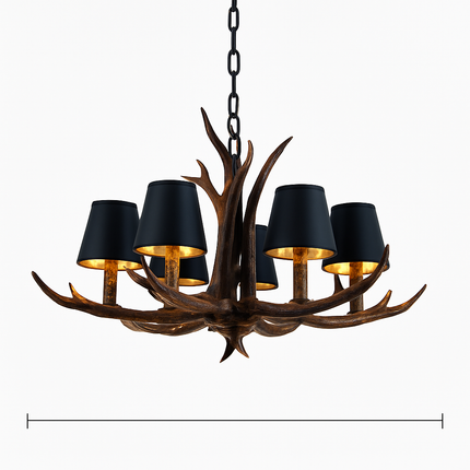 Lustre en bois esprit cerf pour intérieur rustique vintage — LZ4X9T