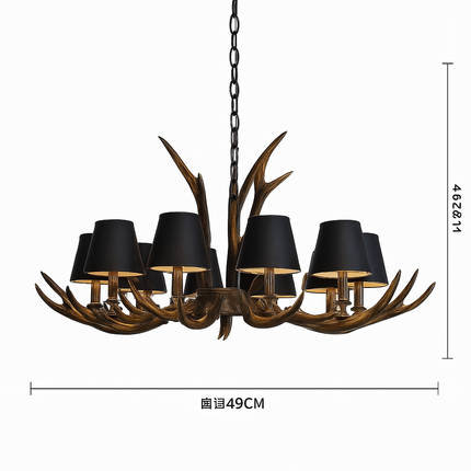 Lustre en bois esprit cerf pour intérieur rustique vintage — LZ4X9T
