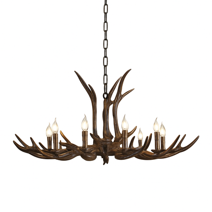 Lustre en bois esprit cerf pour intérieur rustique vintage — LZ4X9T