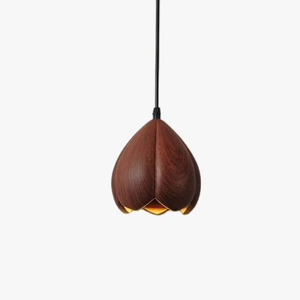 Lustre suspension en bois de noyer fait main style nordique moderne — LZ4X9T2