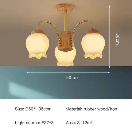 Lustre en bois avec éclairage LED pour chambre d’enfant moderne — LZ4XJ9