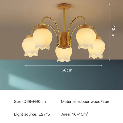 Lustre en bois avec éclairage LED pour chambre d’enfant moderne — LZ4XJ9