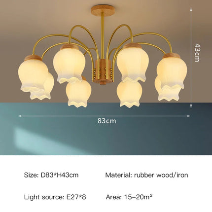Lustre en bois avec éclairage LED pour chambre d’enfant moderne — LZ4XJ9