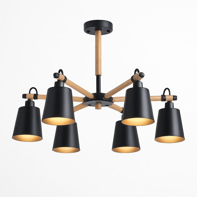 Lustre en bois et métal rustique Personality